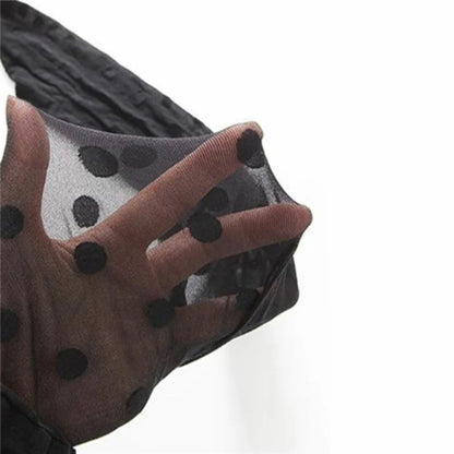 Polka Dot Print Stocking Women Sexy Tights Fishnet Mesh Seamless Pantyhose Nylon Black White Nightclub Female Ladies Silk Tights