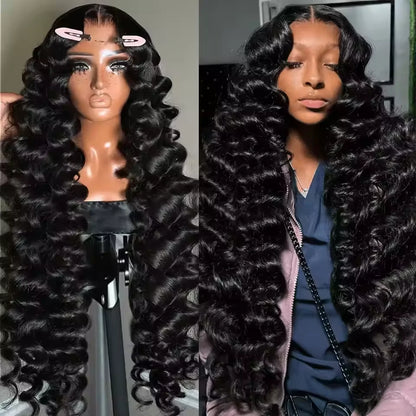 Curly Deep Wave 13x4 13x6 HD Lace Front Wig Pre Plucked Loose Deep Wave Glueless Wigs Human Hair For Black Women
