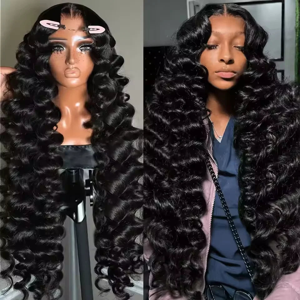 Curly Deep Wave 13x4 13x6 HD Lace Front Wig Pre Plucked Loose Deep Wave Glueless Wigs Human Hair For Black Women