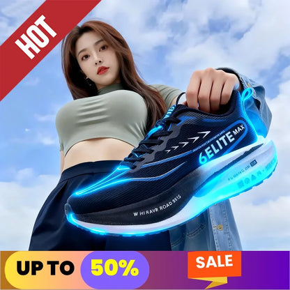 Fluorescence Running Shoes CarbonBoard Marathon Men Sports Breathable Women's Comfortable Athletic Sneakers Soft Wear Resistant