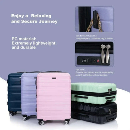 Luggage Sets 3 Piece Suitcases with Double Spinner Wheel,Suitcase Set ABS Hard Case Luggage with TSA Lock