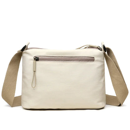 3 Main Pockets High Capacity Shoulder Crossbody Bag for Women Multi-pocket Purse Canvas Handbag Suitable for Mothers...