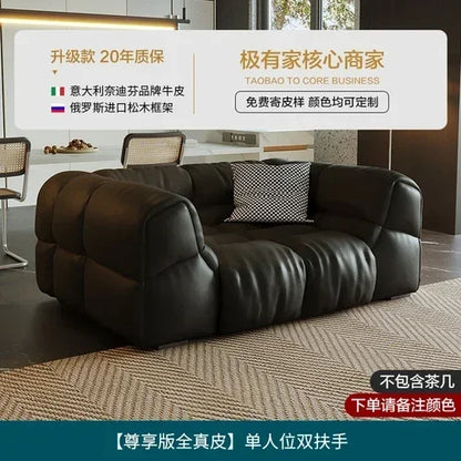 Puff Leather Sofa Bedrooms Comfortable Reclining Luxury Designer Lazy Sofa Modern Minimalist Sofy Do Salonu Home...