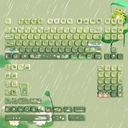 125 Keys Milky Way White Dye-Sublimation Keyboard Keycaps MOA Profile Cute PBT Key cap for Cherry MX Switches Gaming Keyboard