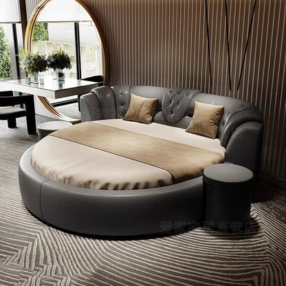 European Style Large Double Bed Round Modern Minimalist Princess Double Bed Luxury Human Camas De Dormitorio Bedroom...