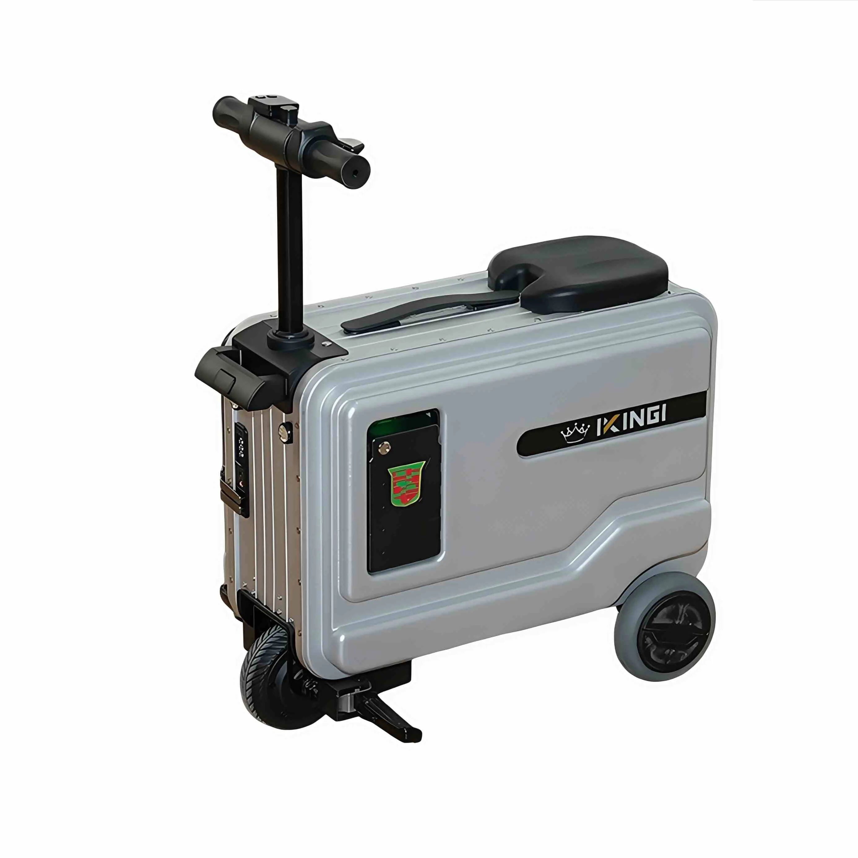 Deluxe Electric Scooter Luggage Children's Cabin Portable Smart Luggage Comfortable Seat Silver Trolley Multipurpose Bag...