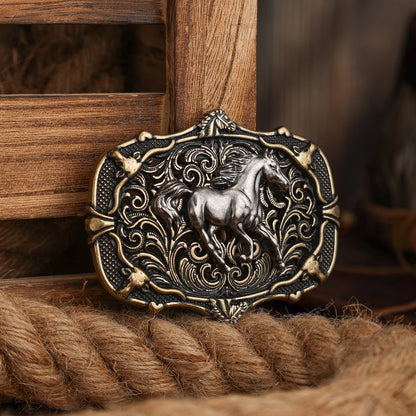 A Western Cowboy-Style Belt Buckle with a Metal Buckle and a Horse Relief Belt Buckle Is a Complete Success | Kimlud Mid...