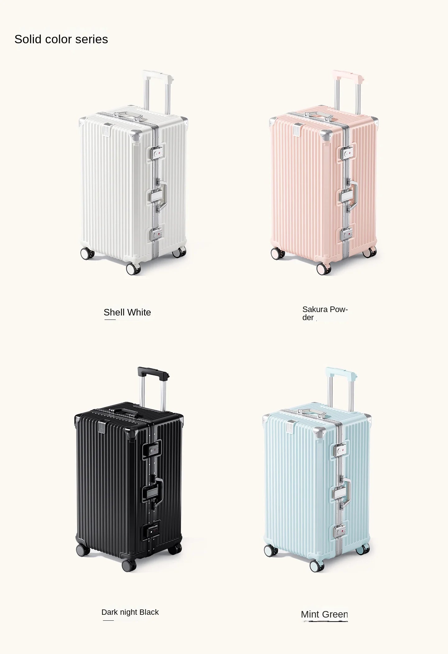 28/30/32 inch Travel Suitcases Large Capacity New Strong and Durable Thickened PC Aluminium Frame Trolley Suitcase 20'' Carrier