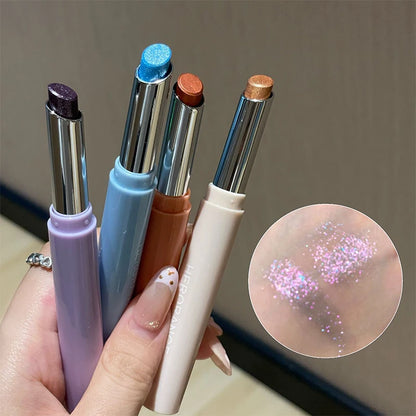 Punk Purple Glitter Eyeshadow Stick Pearlescent Highlight Shadow Stick Waterproof Lasting Shimmer Metallic Eyeshadow...