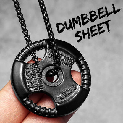 Dumbbell Pads Men Necklace With Pendant Fitness Gym Stainless Steel Jewelry Punk HipHop New In for Male Women Gifts Wholesale
