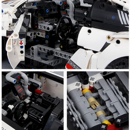 1580PCS+ 1:8 Super Race Car Building Set 42096 Mechanical Group Bricks Assembly DIY Model Toy MOC Creative Collection Gift Decor