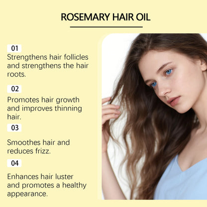 Rosemary Hair Oil 60ml Ginger Root Oil Scalp Treatment Hair Growth Frizz Control Shine Nourishing Split Ends Repair