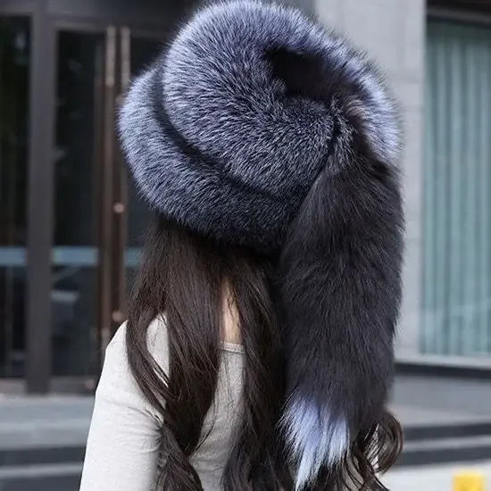 Winter Women Fashion Real Fur Hat Natural Fox Fur Hats Headgear Russian Outdoor Cap Ladies Thicken Warm Fur Caps |...