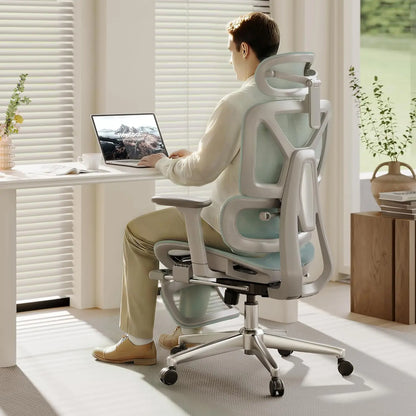 Premium Ergonomic Office Chair With Footrest- Adjustable 3D Armrests, Dynamic Lumbar Support, Recline & Tilt, Customized...