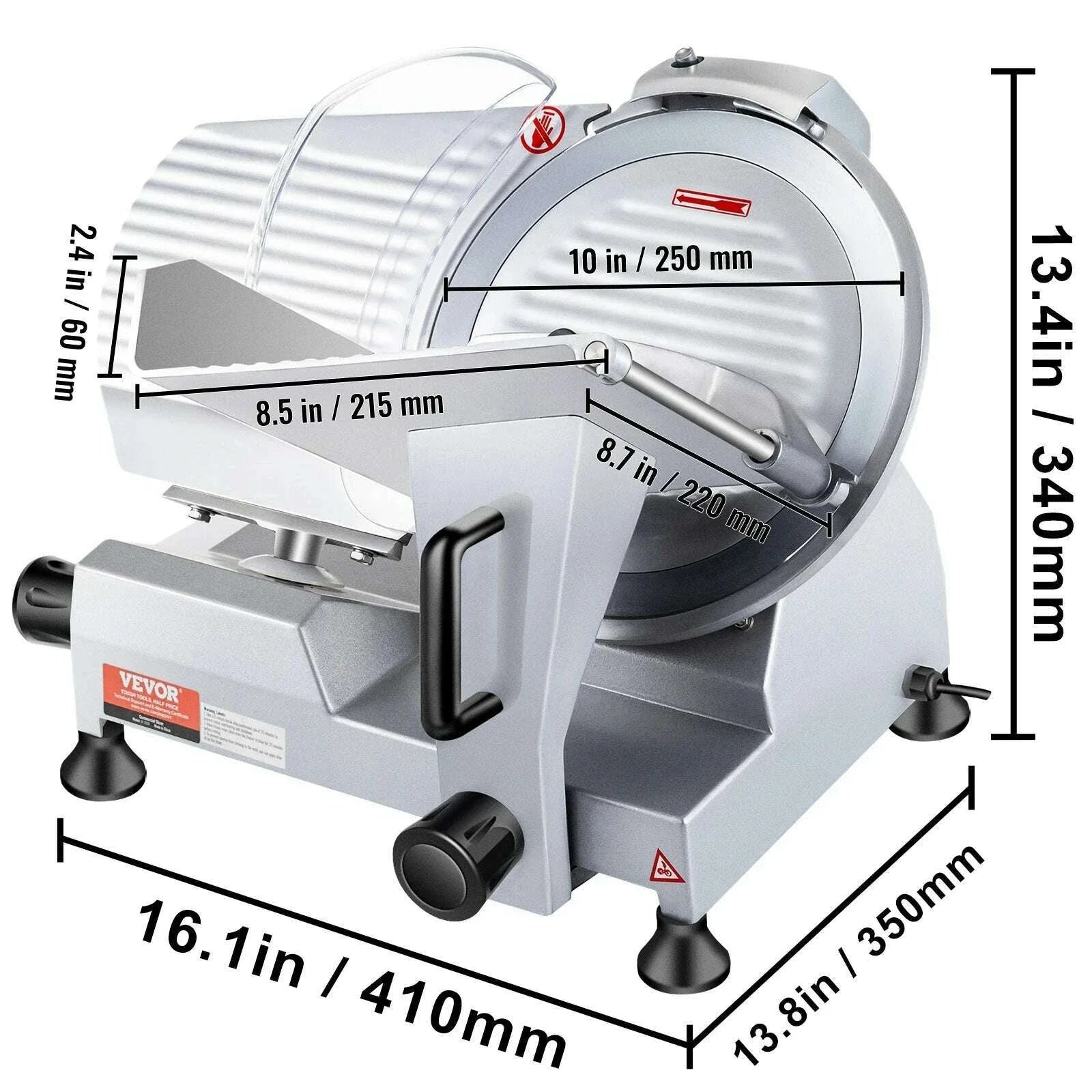 VEVOR Meat Slicer 200W/240W/320W/340W Electric Deli Food Slicer Adjustable Thickness for Commercial and Home Use Cut Meat Cheese