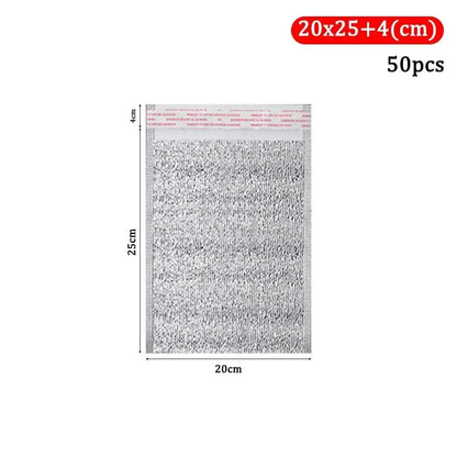 50Pcs/Pack Ice Cold Warm Aluminum Foil Bag Food Thermal Drink Storage Insulation Bag Delivery Carrier with Closure Cooler Bag