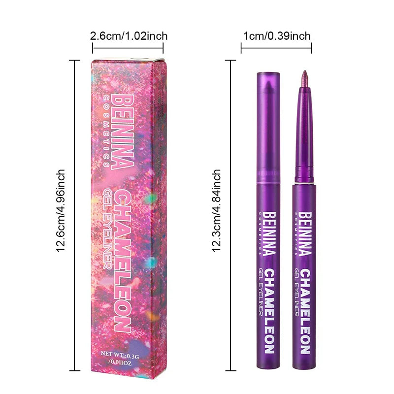 Shiny Chameleon Metallic Purple Eyeliner Gel Pen Pearlescent Polarized Glitter Eyeshadow Eye Liner Multicolor Eye...