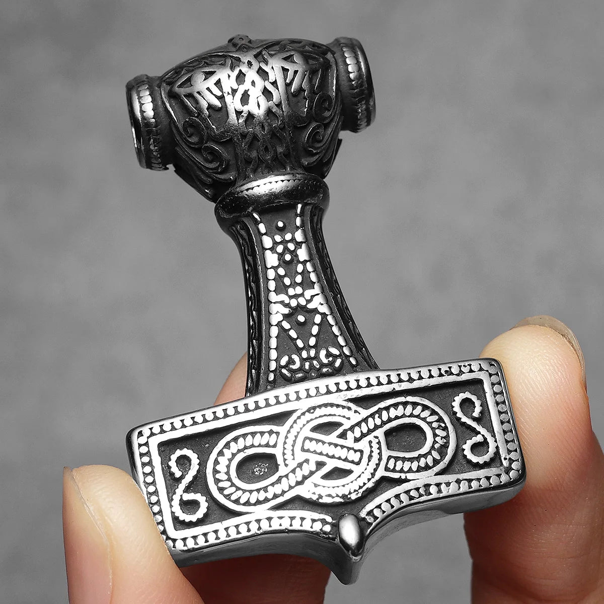 Viking Thor's Hammer Men Necklaces With Pendant Stainless Steel Jewelry For Male Women Punk Hip Hop Accessories Gifts...