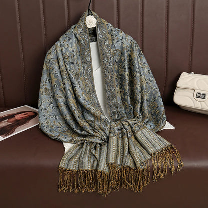 Luxury Brand Autumn Cashmere Pashmina Shawl Lady Wrap Warm Winter Scarves Design Print Female Foulard Cotton Stoles...
