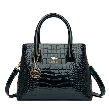 2024 Luxury Designer Handbag Brand Ladies Crocodile Patterned Patent Leather Tote Bag Crossbody Shoulder Bags For Women...