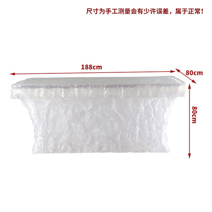 Premium Light Luxury Transparent Resin Hotel Front Desk Restaurant Villa Kitchen Partition Luminous Crystal Glacier Island Table