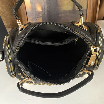 Women's High-End Fashion Trend Diamond Studded Punk Style Crossbody Handbag Large Capacity for Commuting | Kimlud Premium Bag