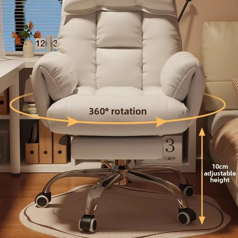 Ergonomic Computer Desk Chair Comfort Long Hours Office Recliner Dorm Gaming Backrest Chair with Lounge Sleeping Feature - Kimlud