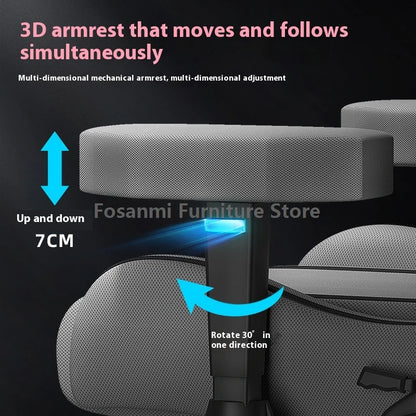 Stylish Reclining Gray Leather Gaming Chair Home Office Ergonomic Desk Chair with Lumbar Pillow Adjustable Gamer Computer Chairs