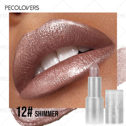 1pc Sparkling Pearlescent Lipstick, Long-Lasting, Shimmering Glitter Finish, Ideal for Music Festivals & All Skin Types...