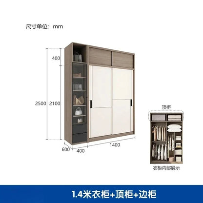 Luxury Modular Wardrobes Sliding Door Orgnizer Modern Bedroom Wardrobe Display Wooden Stylish Armario Ropero Bedroom Furniture - Kimlud