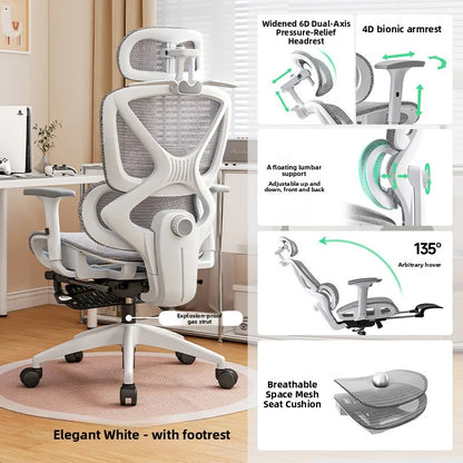 Ergonomic Office Chair with Adjustable Lumbar Support Breathable Reclining Desk Chair for Home Long Sitting Sturdy &...