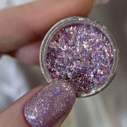 1Pcs Shimmer Gold/Rose Holographic Mica Nail Flakes Chrome Opal Iridescent Nail Glitter 0.5g Nail Epoxy Nail Gel Polish Powder