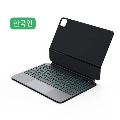 GOOJODOQ Ultra Thin Magic Keyboard for iPad Pro 11 Air 11 M3/M2 Pro 12.9 Pro 13 Pad A16 Glass Trackpad Aluminum Alloy Keyboard