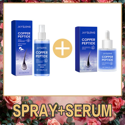 Copper Peptide Shampoo Hair Growth Serum Scalp Nourishing Spray Anti Hair Loss Essence Oil Strengthen Roots Dense Hair Care Set - Kimlud