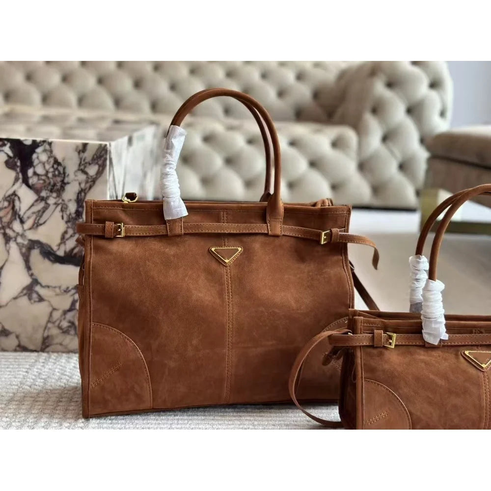 2025 New Casual Versatile Leather Belt Buckle Suede Retro Underarm Bag Premium Texture Niche Handbag Crossbody Bag Shoulder Bag