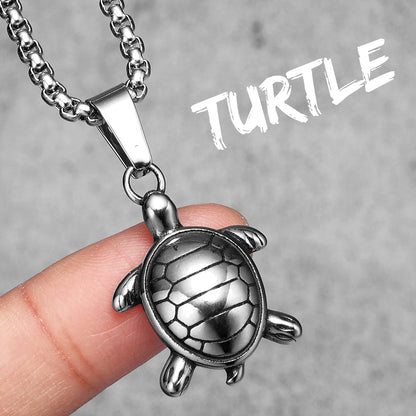 Amulet Sea Turtle Men Necklaces with Pendant Stainless Steel Punk Jewelry for Women Male Gift Daily Wear Hip Hop Accessories