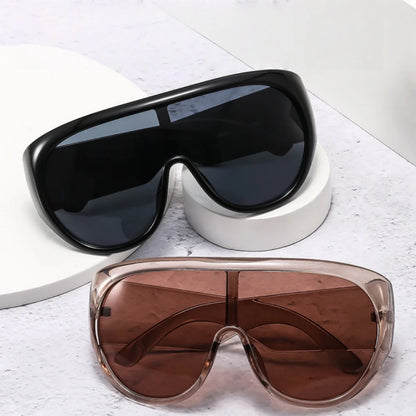 New Fashonable Oversized One-piece Luxury Sunglasses For Women Men Big Goggles Sports Sun Glasses Trendy Shades UV400 Eyewear - Kimlud