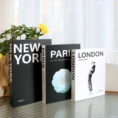 3Pcs Foldable Fashion Fake Books Living Room Decoration Designer Books Coffee Table Ornaments Club Hotel Room Villa Prop Books