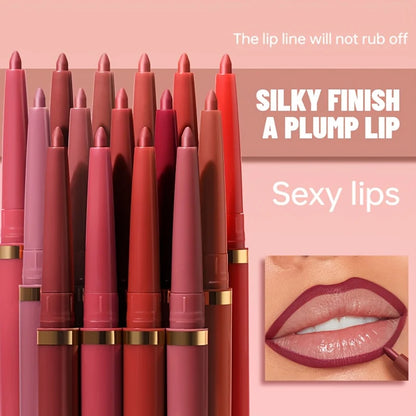 High Pigment Matte Nude Lip Liner Pencil, Waterproof Long Wear Smooth Retractable Lip Contour Makeup - Kimlud