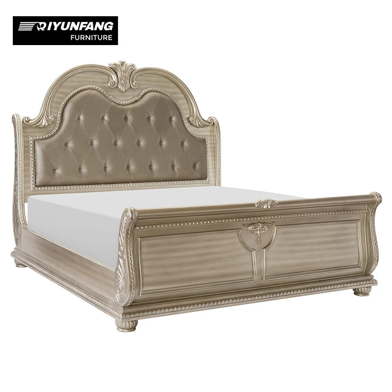 Luxury Custom Size Solid Wood Hotel Bedroom Furniture Set Modern Design Queen/King Beds for Dubai & Qatar Hotels - Kimlud