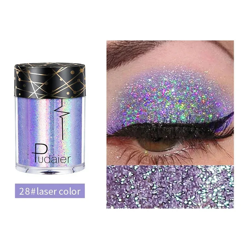 36 Colors Monochrome Eyeshadow Glitter Sequins High Gloss Face Body Glitter Pearlescent Easy-to-color Eye Shadow...