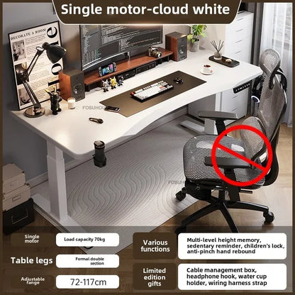 Nordic Office Computer Desks Gaming Table Smart Office Furniture Solid Wood Electric Lift Standing Table Luxury Home Study Table - Kimlud