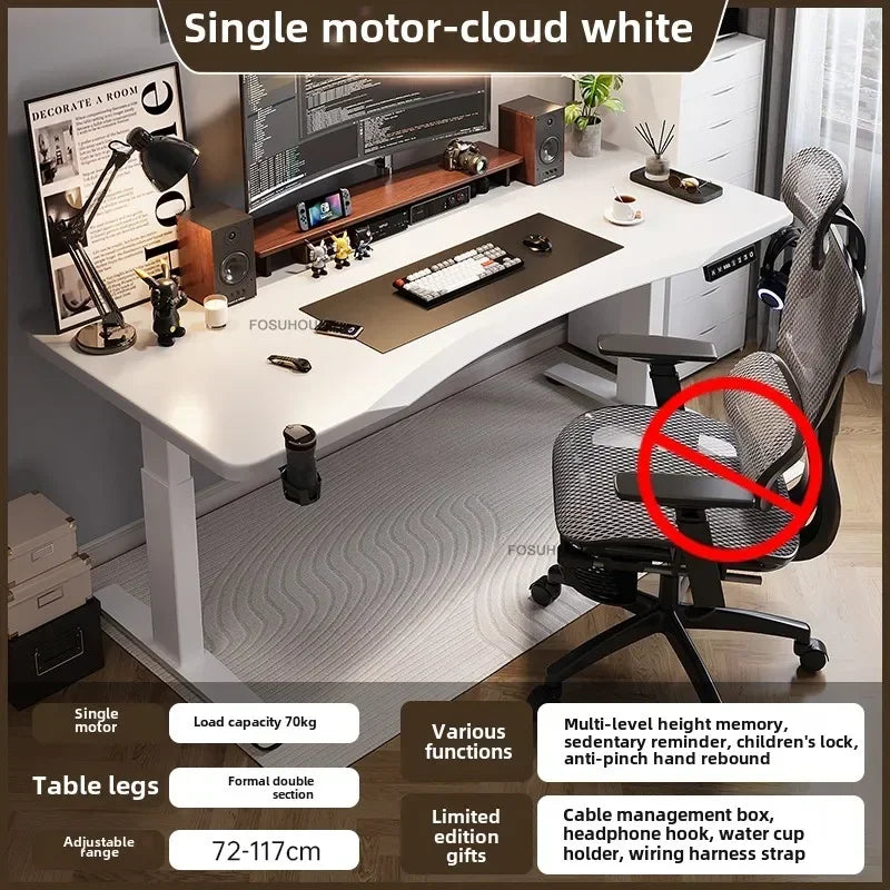 Nordic Office Computer Desks Gaming Table Smart Office Furniture Solid Wood Electric Lift Standing Table Luxury Home Study Table - Kimlud