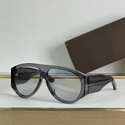 New Oversized Pilot Sunglasses Women Fashion Luxury Big Frame One Piece Gradient Sunglasses Retro Classic Thick Shades