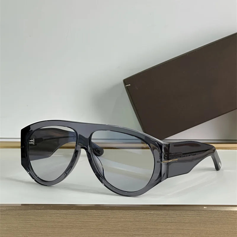 New Oversized Pilot Sunglasses Women Fashion Luxury Big Frame One Piece Gradient Sunglasses Retro Classic Thick Shades