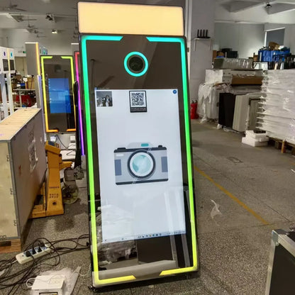 65 inch Mirror Photo Booth Machine with Camera and Printer Portable Magic Mirror Selfie Touch Screen LED Frame Kiosk |...