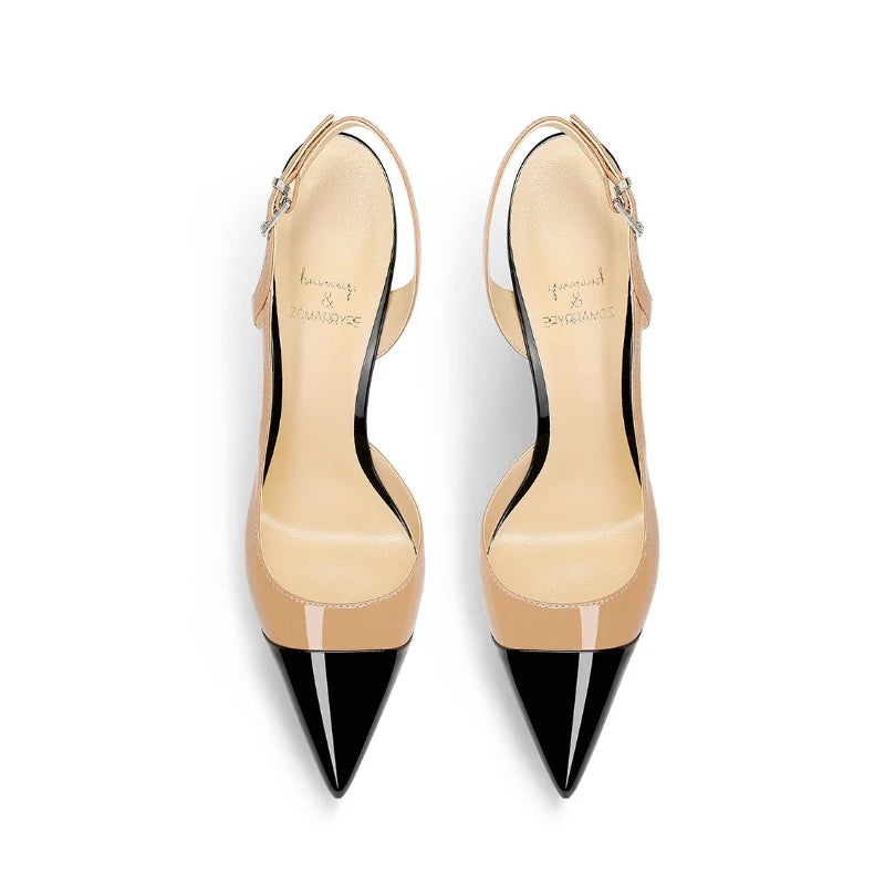 2025 Spring New Naked Lacquer Leather Design with a Small, Non tiring, High end, Pointed, Fine Heel, Professional High Heels - Kimlud