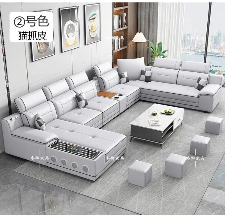Fabric sofa modern simple living room combination large and small apartment furniture cat scratching skin leave-in technology cl