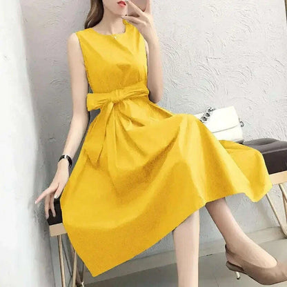 French Vintage Design Unique Summer New Hepburn Style Goddess Elegant Sleeveless Dress Fairy System Women's Dress China Origin