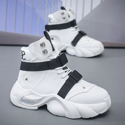 Fashion Platform Sneaker for Men Cool High Top Men Boot Designer Shoes Men Motorcycle Boot Outdoor Wear-resistant Workwear Boots